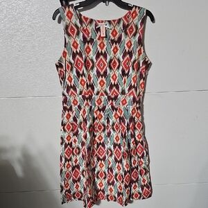 DownEast Multicolor Geometric Mini Dress